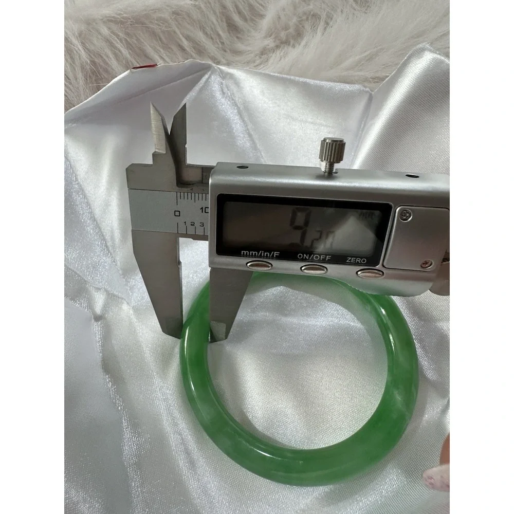 Natural Apple Green Jade Bangle Bracelet 56.5mm Inner Diameter | 9.3mm Width L07